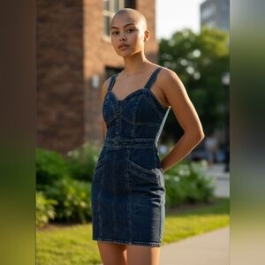 Japna Indigo Smocked Midi Dress